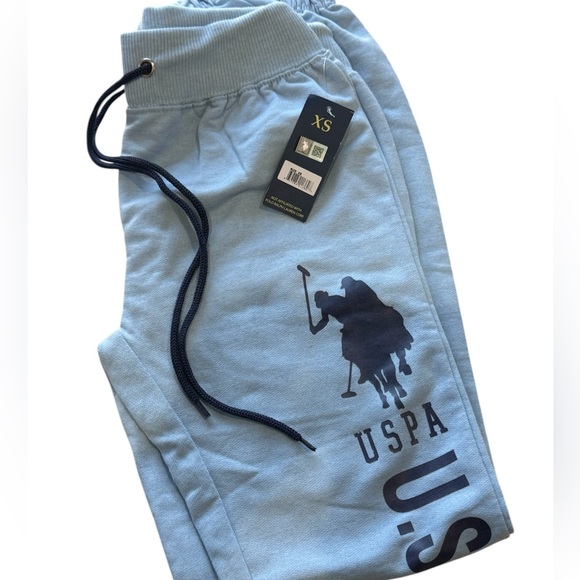U.S. Polo Assn. Pants - 💙🔹 U.S. Polo Assn. Light Blue Track Joggers with Navy Logo 🔹💙